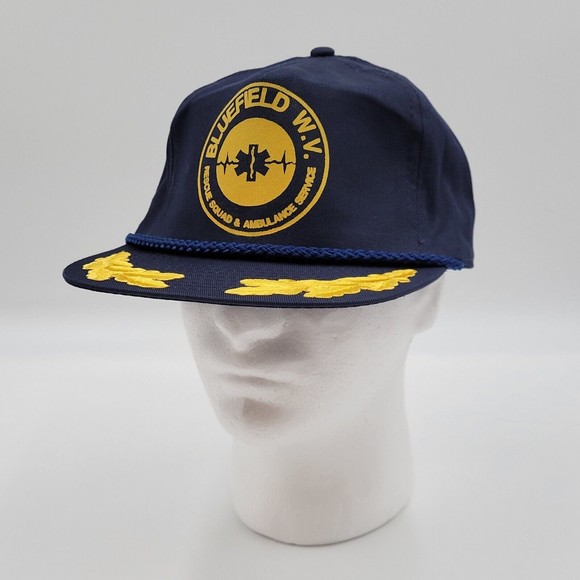 Vintage Bluefield WV Rescue Squad Ambulance Service Scrambled Eggs Snapback Hat - Picture 2 of 10